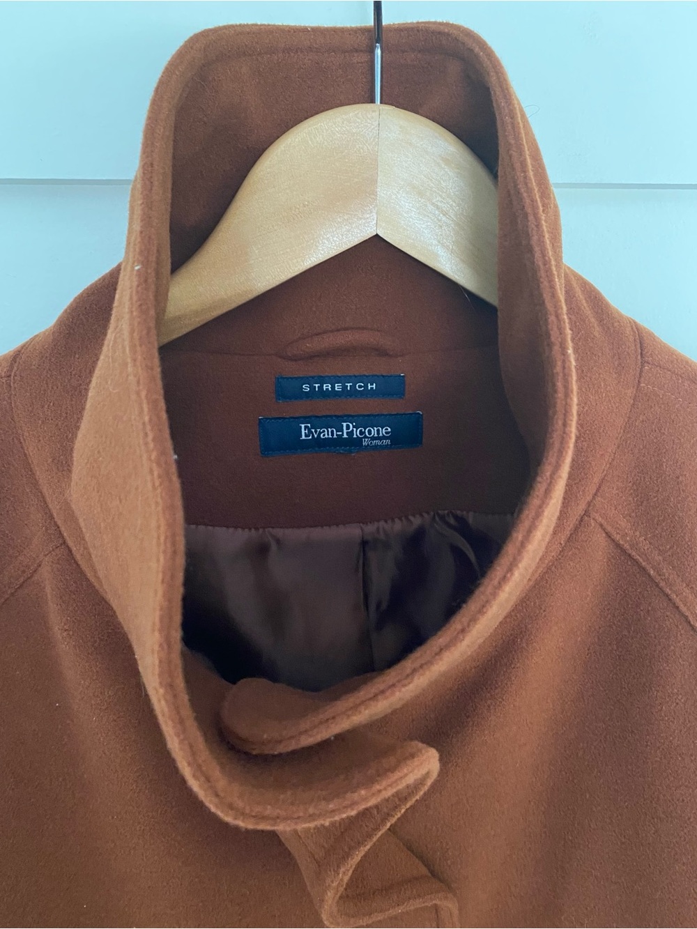 EVAN PICONE - Women’s Button-Front Jacket Coat in Rust Cognac - Picture 5 of 10